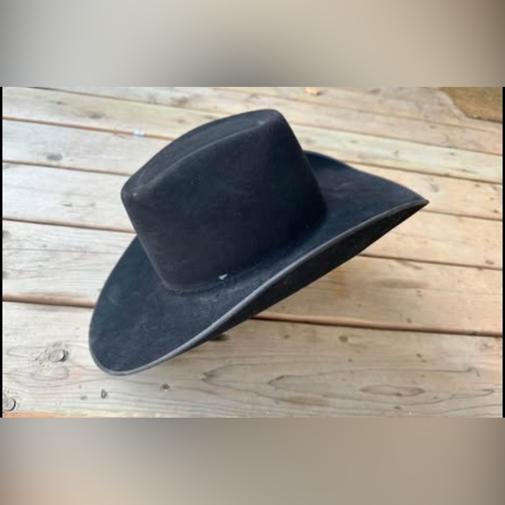Size 7 Beaver 6x Black Cowboy Country Western Hat